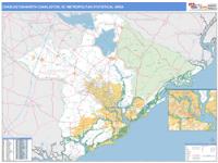 Charleston-North Charleston Metro Area Wall Map