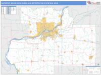 Davenport-Moline-Rock Island Metro Area Wall Map