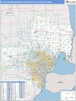 Detroit-Warren-Dearborn Metro Area Wall Map