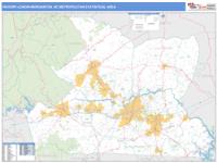 Hickory-Lenoir-Morganton Metro Area Wall Map