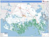 Houma-Thibodaux Metro Area Wall Map