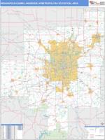 Indianapolis-Carmel-Anderson Metro Area Wall Map