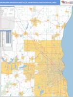 Milwaukee-Waukesha-West Allis Metro Area Wall Map