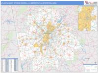 Atlanta-Sandy Springs-Roswell Metro Area Wall Map