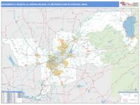 Sacramento-Roseville-Arden-Arcade Metro Area Wall Map