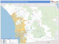 San Diego-Carlsbad Metro Area Wall Map