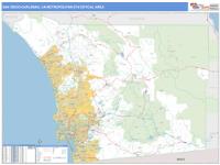 San Diego-Carlsbad Metro Area Wall Map