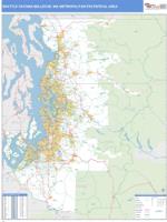 Seattle-Tacoma-Bellevue Metro Area Wall Map