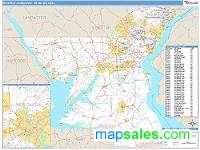 Wilmington-Newark Metro Area Wall Map