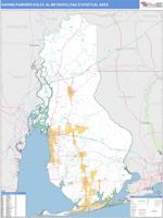 Daphne-Fairhope-Foley Metro Area Wall Map