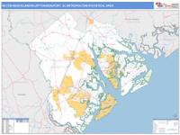 Hilton Head Island-Bluffton-Beaufort Metro Area Wall Map