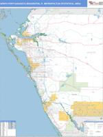 North Port-Sarasota-Bradenton Metro Area Wall Map