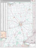 Indiana  Wall Map Zip Code