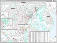 Maryland  Wall Map Zip Code