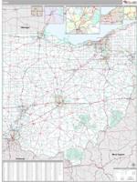 Ohio  Wall Map Zip Code