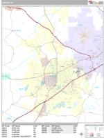 Auburn Wall Map Zip Code