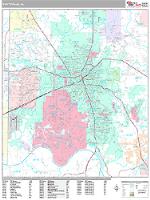 Huntsville Wall Map Zip Code