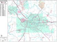 Montgomery Wall Map Zip Code