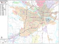 Little Rock Wall Map Zip Code