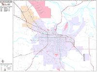 Pine Bluff Wall Map Zip Code
