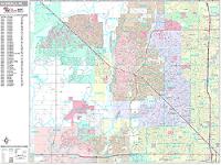 Glendale Wall Map Zip Code