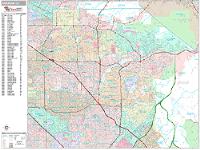 Anaheim Wall Map Zip Code