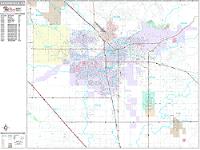 Bakersfield Wall Map Zip Code