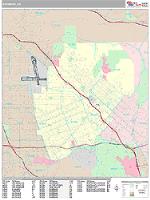 Burbank Wall Map Zip Code