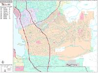Chula Vista Wall Map Zip Code