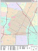 Downey Wall Map Zip Code