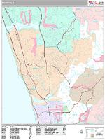 Encinitas Wall Map Zip Code