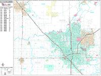 Fresno Wall Map Zip Code