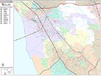 Hayward Wall Map Zip Code