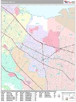 Mountain View Wall Map Zip Code