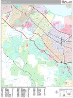 Palo Alto Wall Map Zip Code