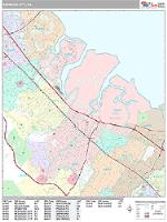 Redwood City Wall Map Zip Code