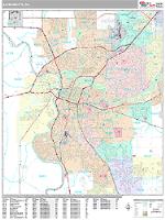 Sacramento Wall Map Zip Code