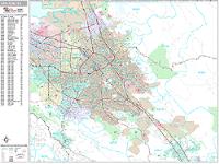 San Jose Wall Map Zip Code
