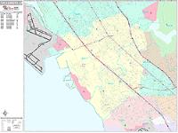 San Leandro Wall Map Zip Code