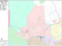 Santee Wall Map Zip Code