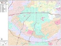 West Covina Wall Map Zip Code