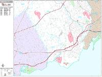Fairfield Wall Map Zip Code