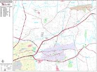 Manchester Wall Map Zip Code