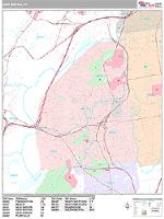 New Britain Wall Map Zip Code