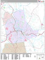Waterbury Wall Map Zip Code