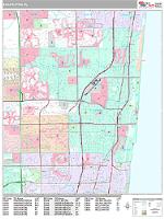 Boca Raton Wall Map Zip Code