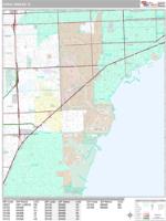 Coral Gables Wall Map Zip Code