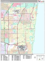 Fort Lauderdale Wall Map Zip Code