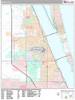 Melbourne Wall Map Zip Code