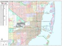 Miami Wall Map Zip Code